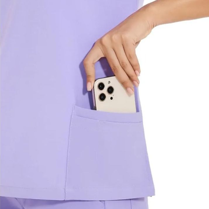 Women V Style Top and Cargo Pants Scrubs Set