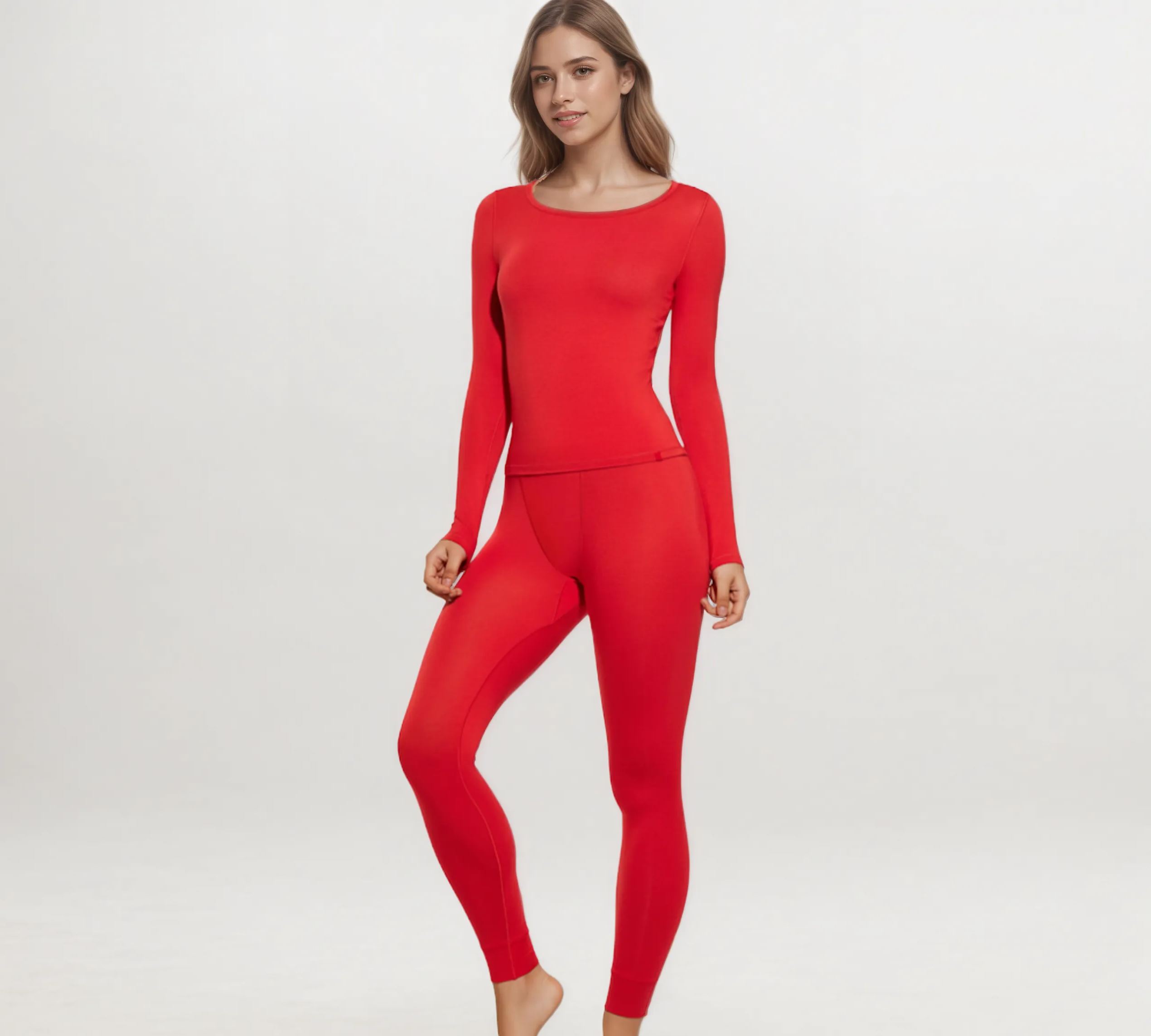 Lightweight Long Johns Base Layer Pajamas Warm Top And Bottom For Women