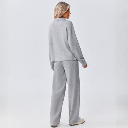 2 Piece Sets for Women 1/2 Zip Sweatsuit Loose Fit Straight Leg Pants