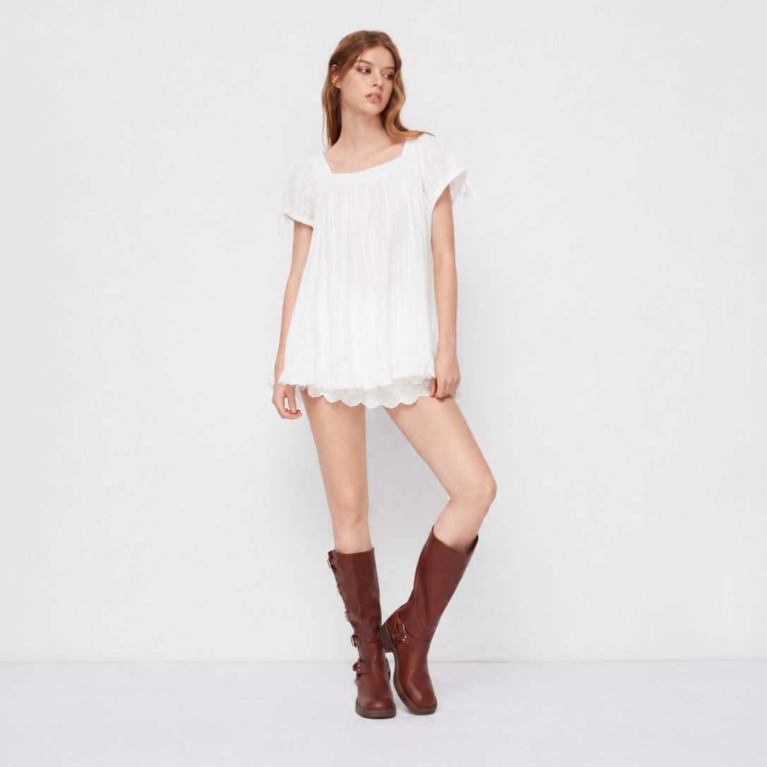 Casual Ruffle Short Sleeve Blouse For Women