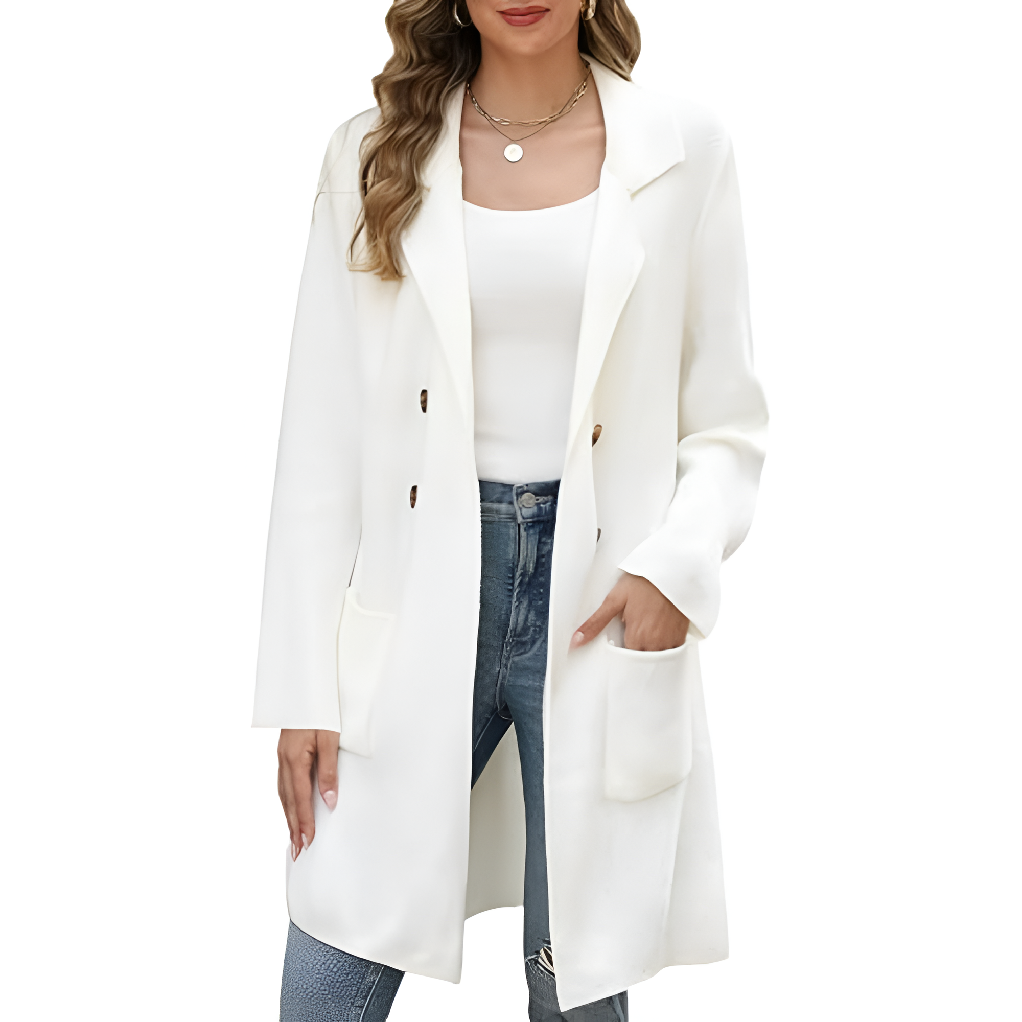 Long Open Front Cardigan Coat for Women