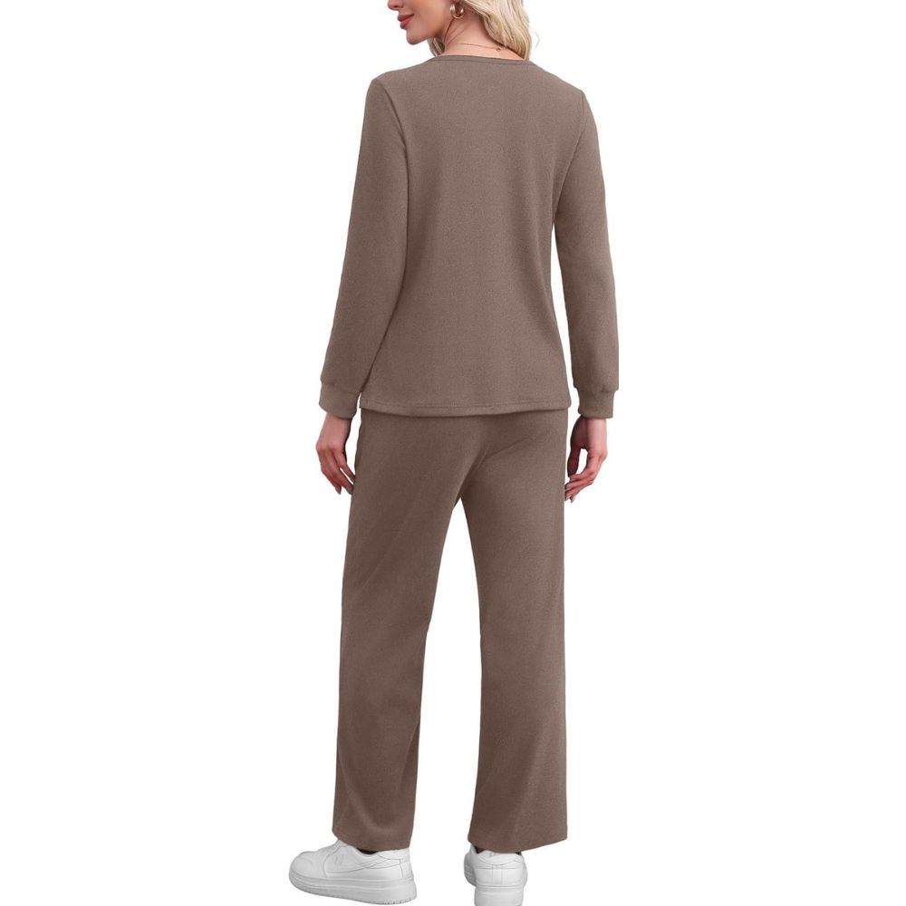 Lounge Sets for Women Two Piece - Button Down Sweatsuit Sweatpant with Pockets