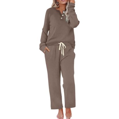 Lounge Sets for Women Two Piece - Button Down Sweatsuit Sweatpant with Pockets