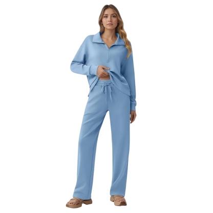 Two Piece Half Zip Sweatsuit With Loose Fit Outfit For Women