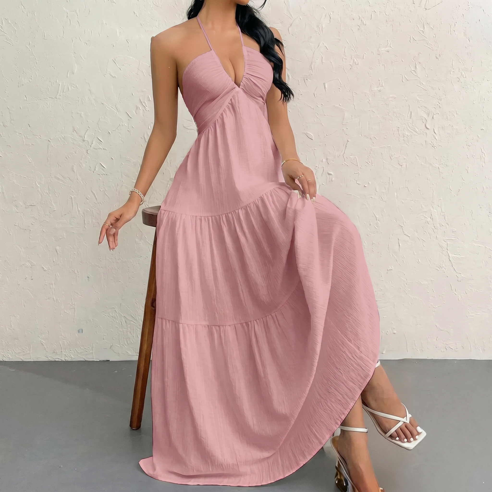 Casual Basic Loose Fit Sleeveless Dress 