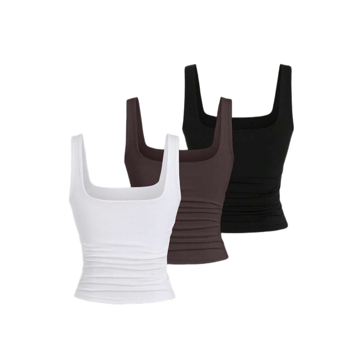 3 Pieces Casual Backless Tank Top Set For Women