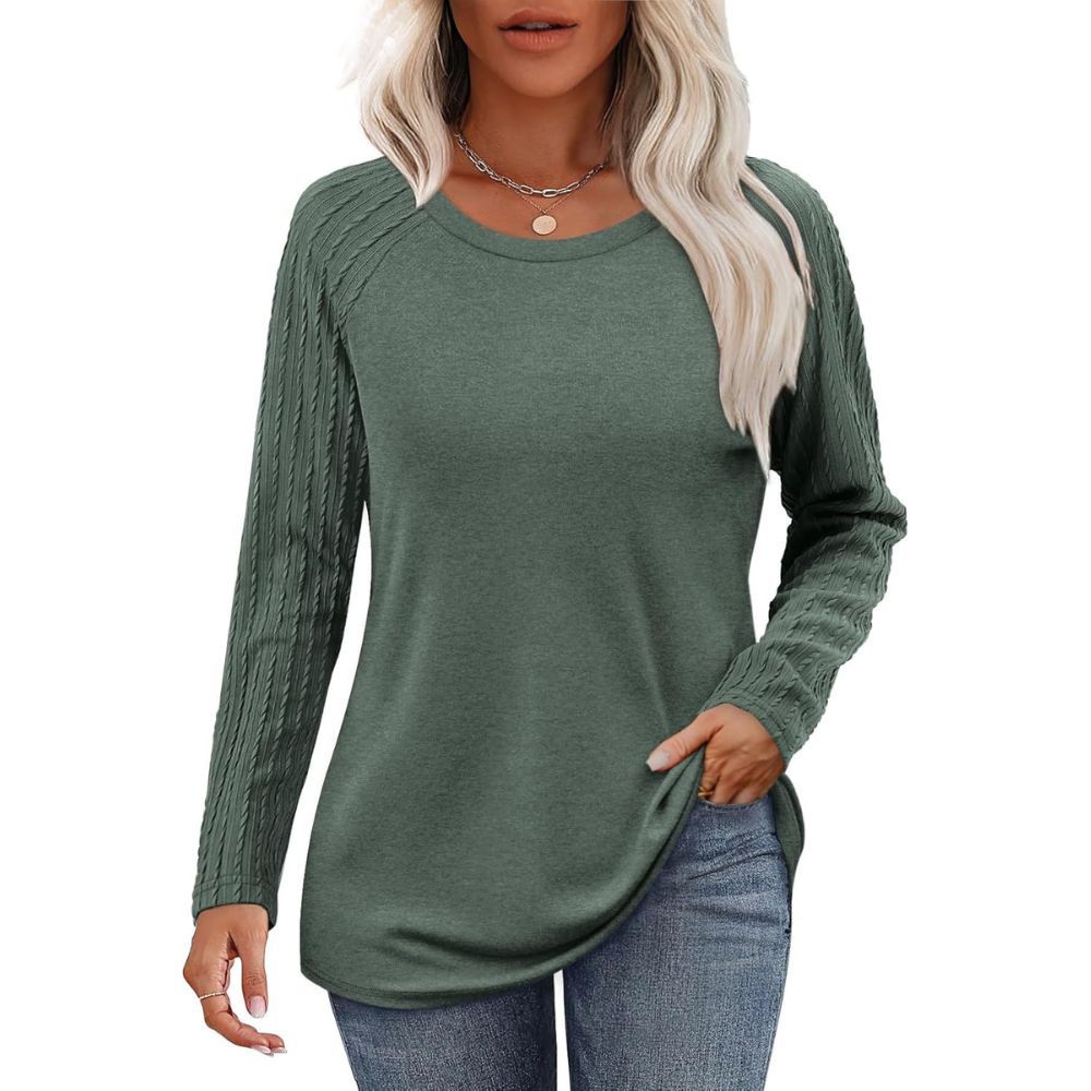 Long Sleeve Shirts for Women's Crewneck Oversized Sweatshirt Tunic Tops