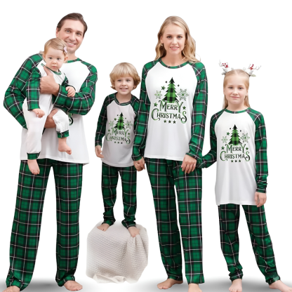 Merry Christmas Plaid Family Matching Pajama Set