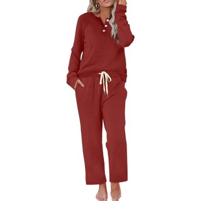 Lounge Sets for Women Two Piece - Button Down Sweatsuit Sweatpant with Pockets