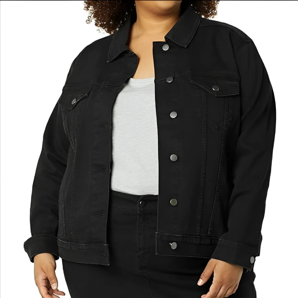 Classic Front Button Denim Jacket With Pockets