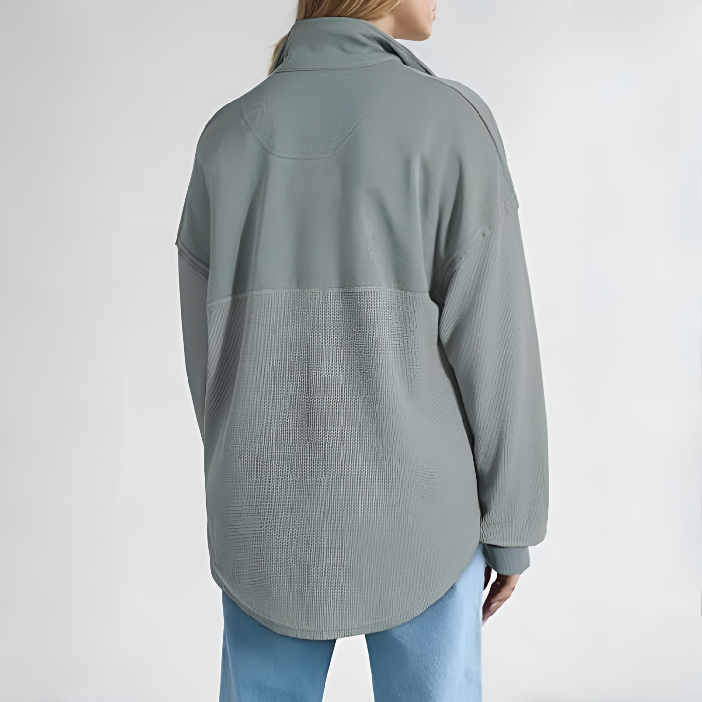 Casual Waffle Knit Half Zip Sweatshirt Pullover With Loose Fit For Women