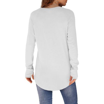 Women's Tunic Tops Long Sleeve Thumb Hole Shirts Crew Neck