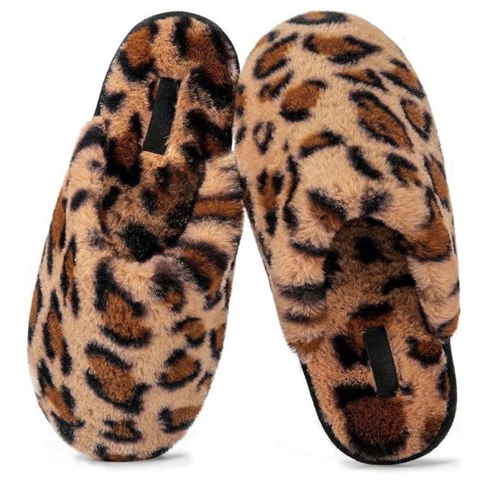 Womens Plush Slip On Scuff Slippers