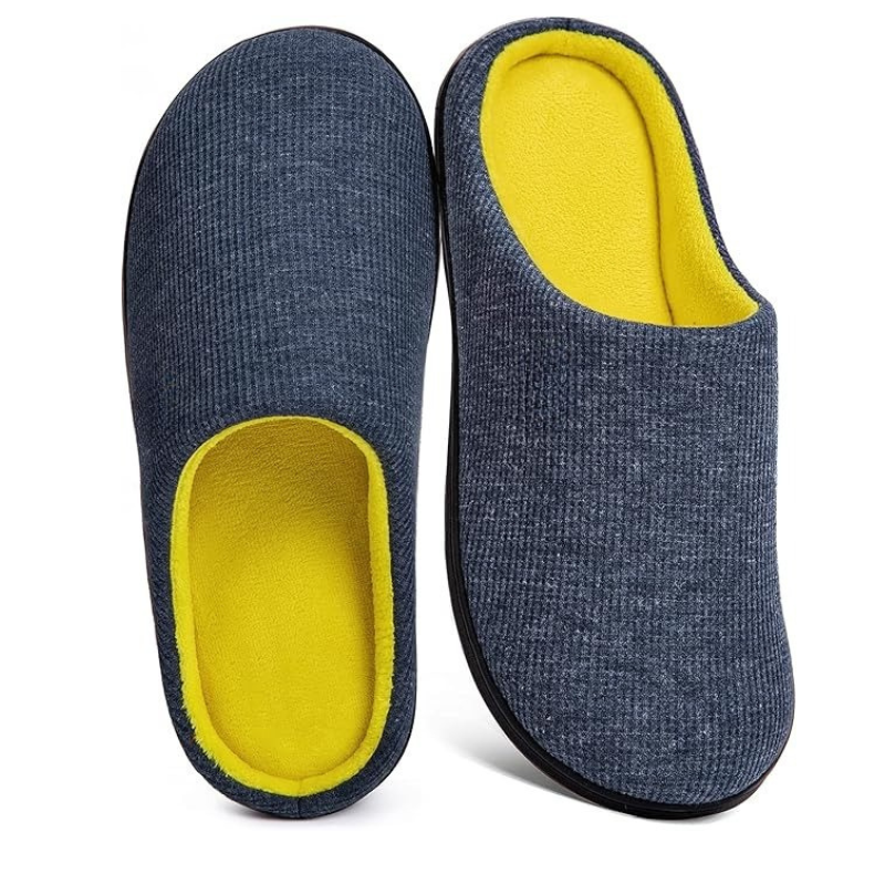 Memory Foam House Slippers With Non Slip Rubber Sole