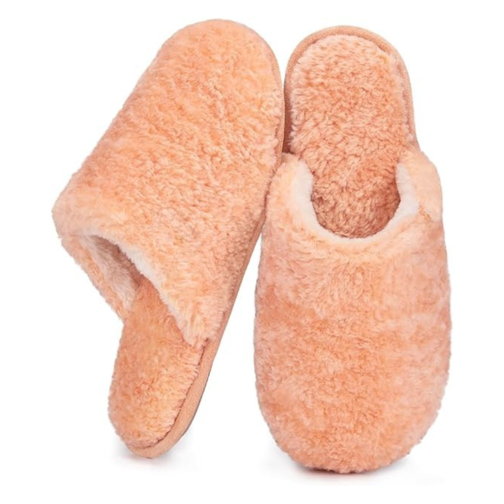 Women Fuzzy Slip On Memory Foam Indoor Slippers