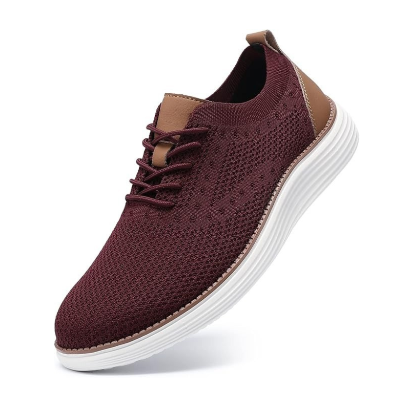 Knit Lace Up Sneakers With Cushioned EVA Sole