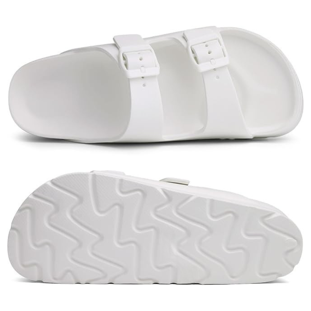 Women Lightweight Foam Slides Sandals with Adjustable Buckle