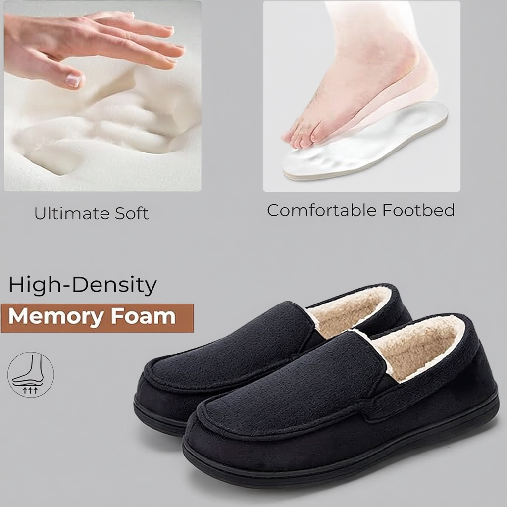 Men’s Suede Memory Foam Moccasin Slippers