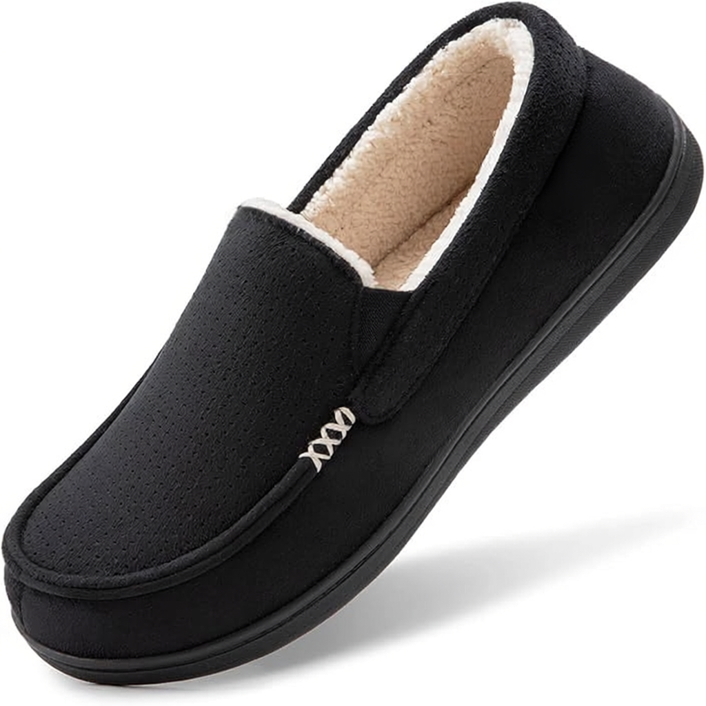 Men Suede Memory Foam Moccasin Slippers