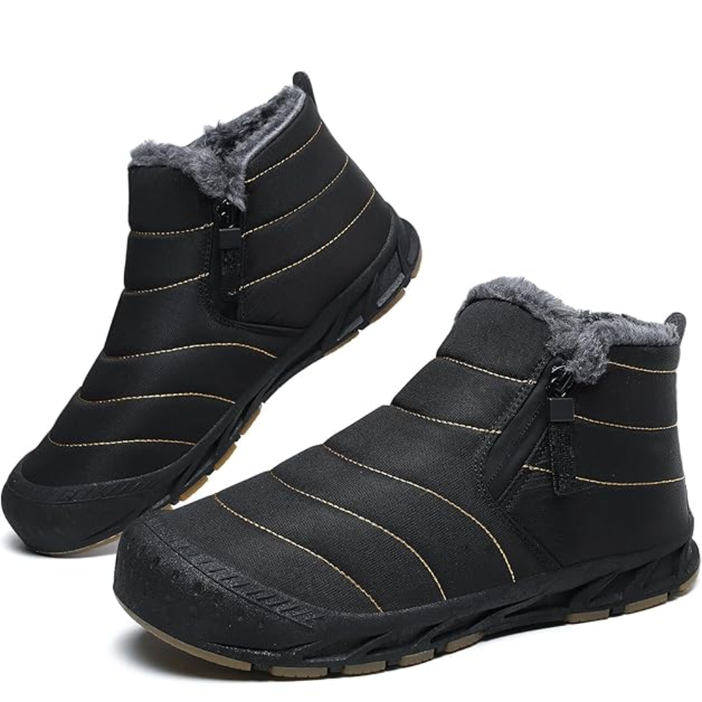 Waterproof Winter Snow Boots With Zipper And Fur Lining
