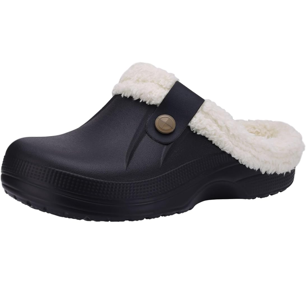 Waterproof Fur Lined Clogs With Memory Foam Cushioning