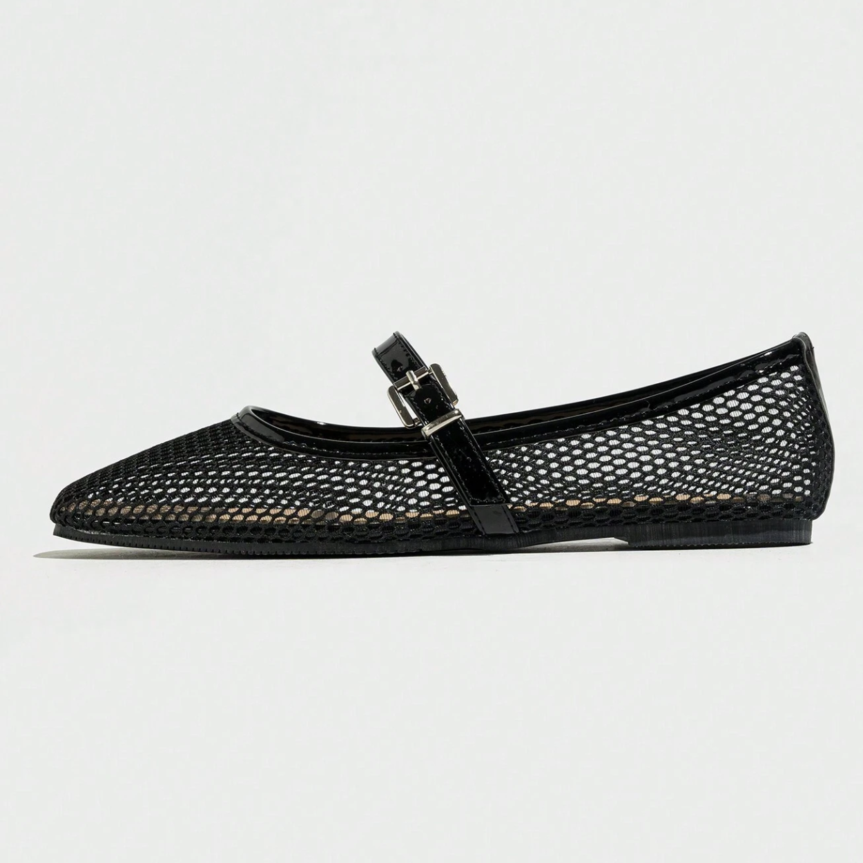 Casual And Comfortable Square Design Ballet Flats For Women in Golden - Back View
