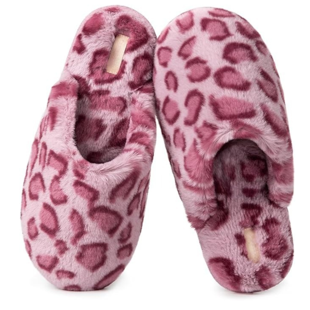 Womens Plush Slip On Scuff Slippers