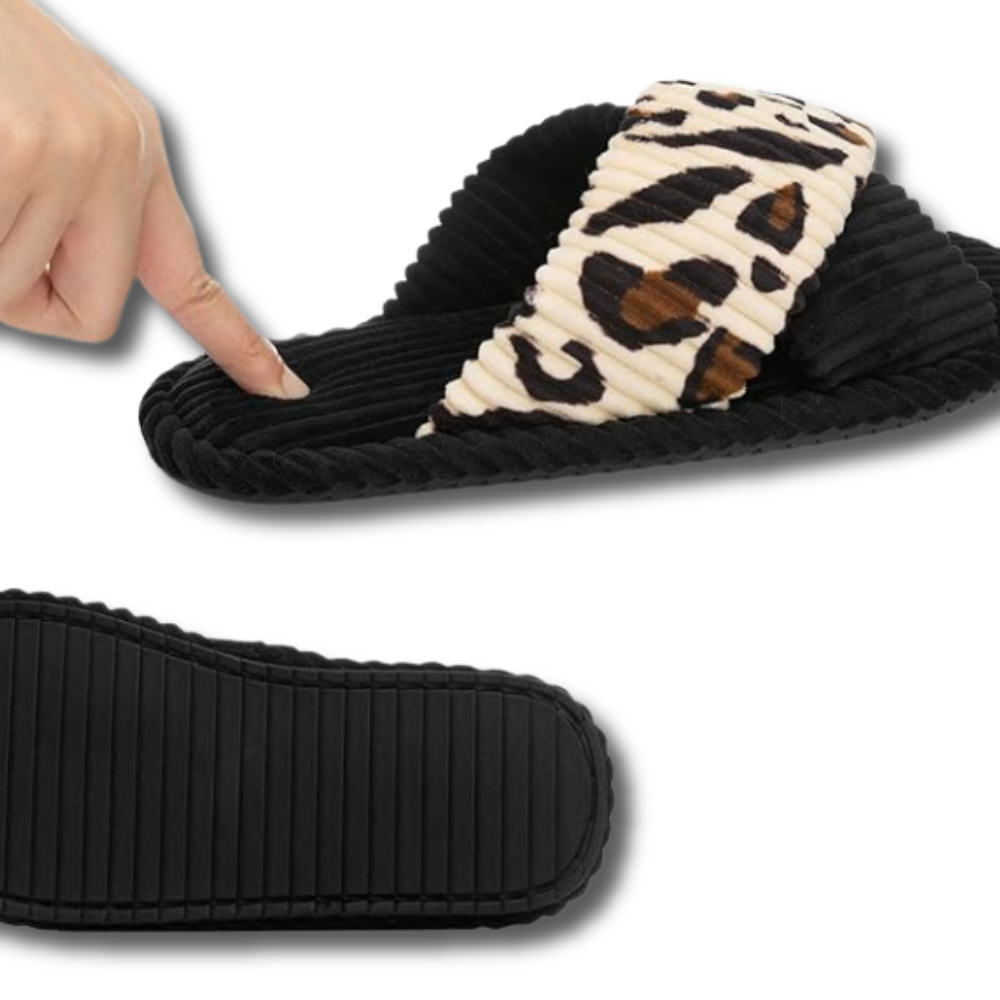 Womens Memory Foam Open Toe Crossband Slides