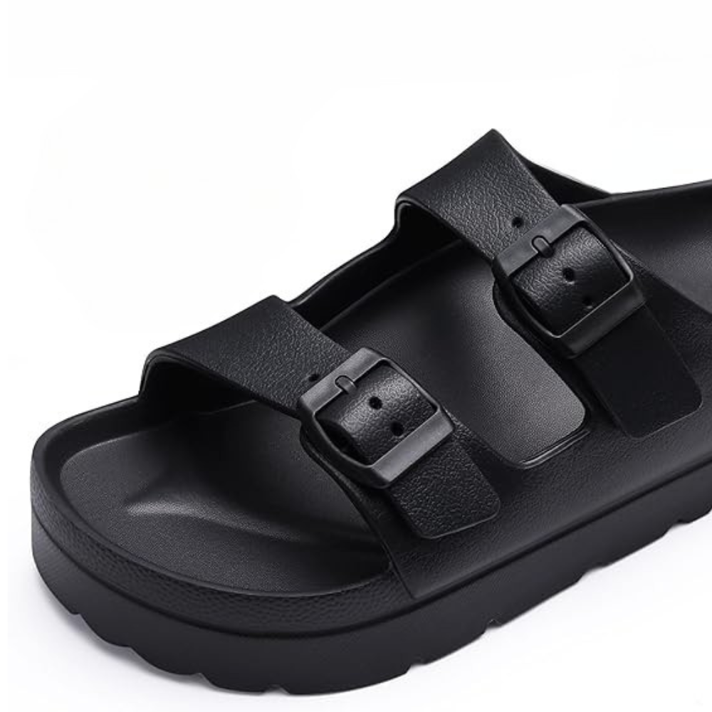 Women Lightweight Foam Slides Sandals with Adjustable Buckle