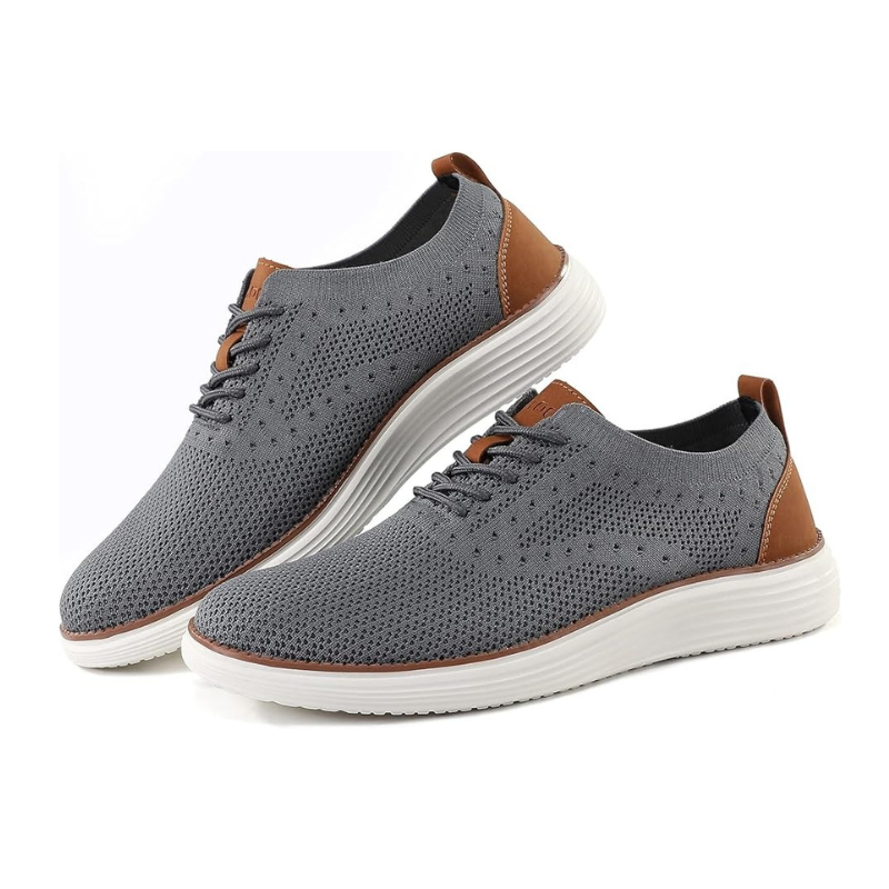 Knit Lace Up Sneakers With Cushioned EVA Sole