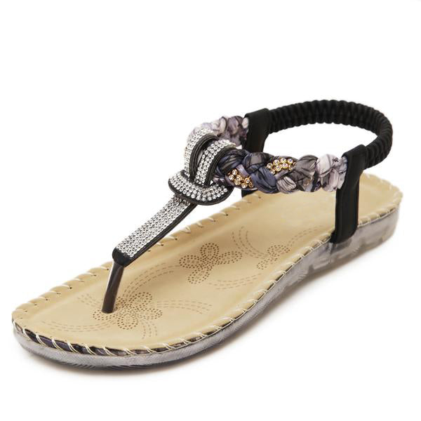 Weave Style Rhinestone Sandals-My Comfy Sandal