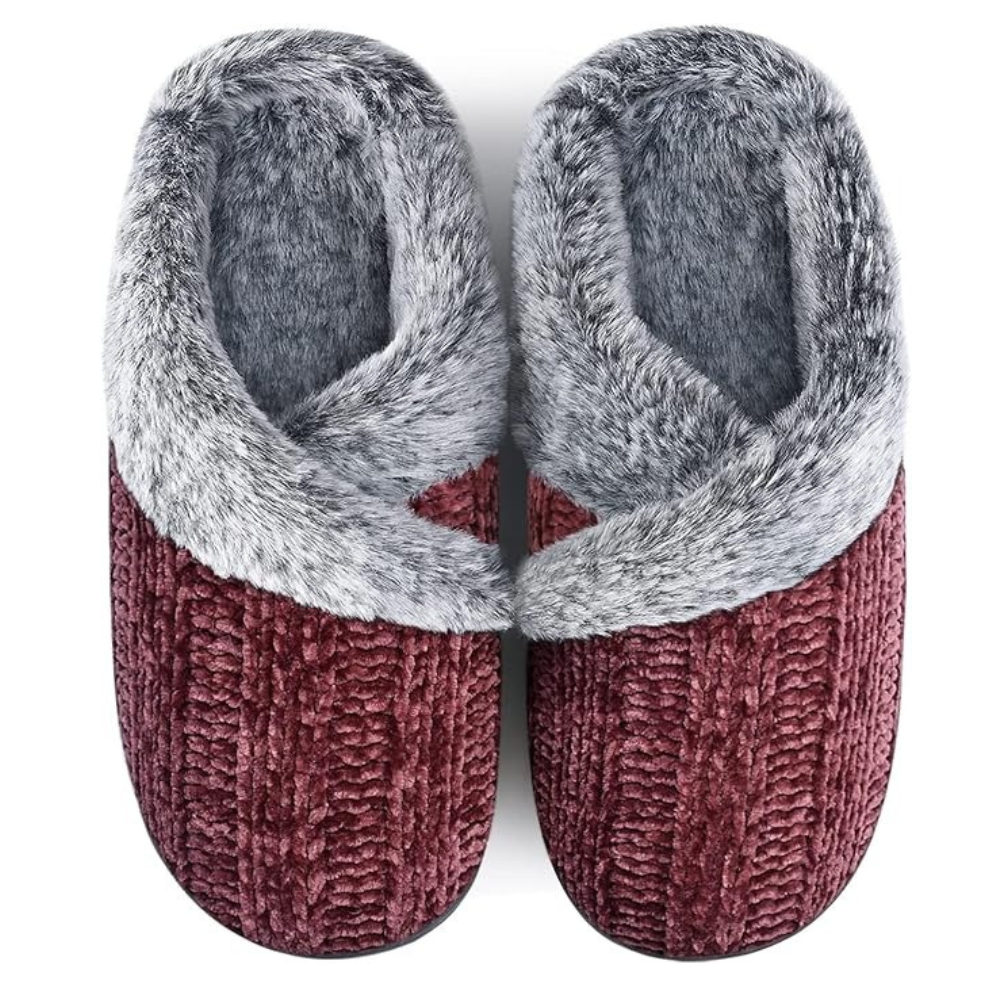 Plush Memory Foam Slippers With Anti Skid Sole