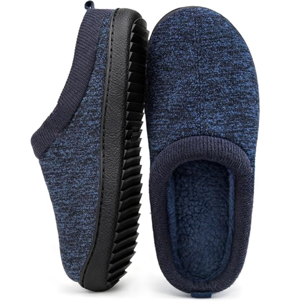 Warm Slip On House Slippers With Rubber Sole For Men