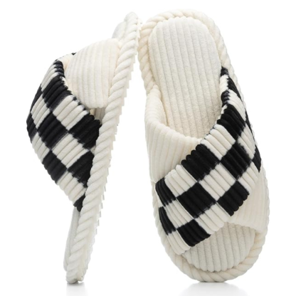 Womens Memory Foam Open Toe Crossband Slides