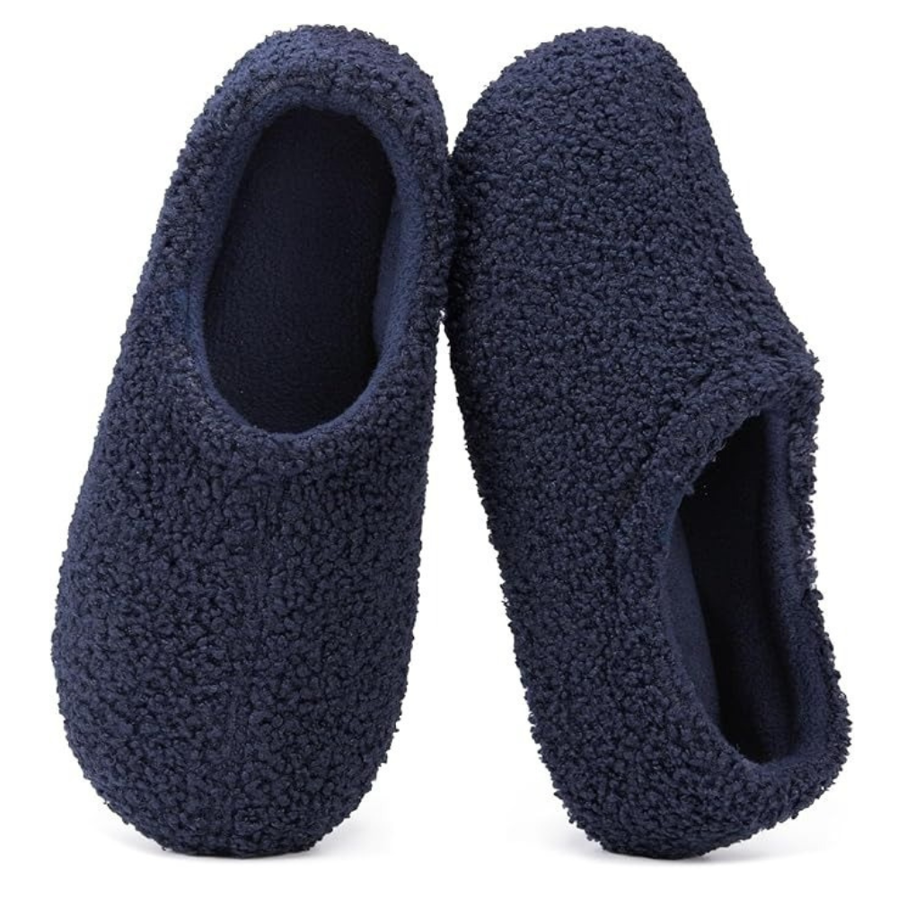 Womens Fuzzy Curly Fur Foam Loafer Slippers
