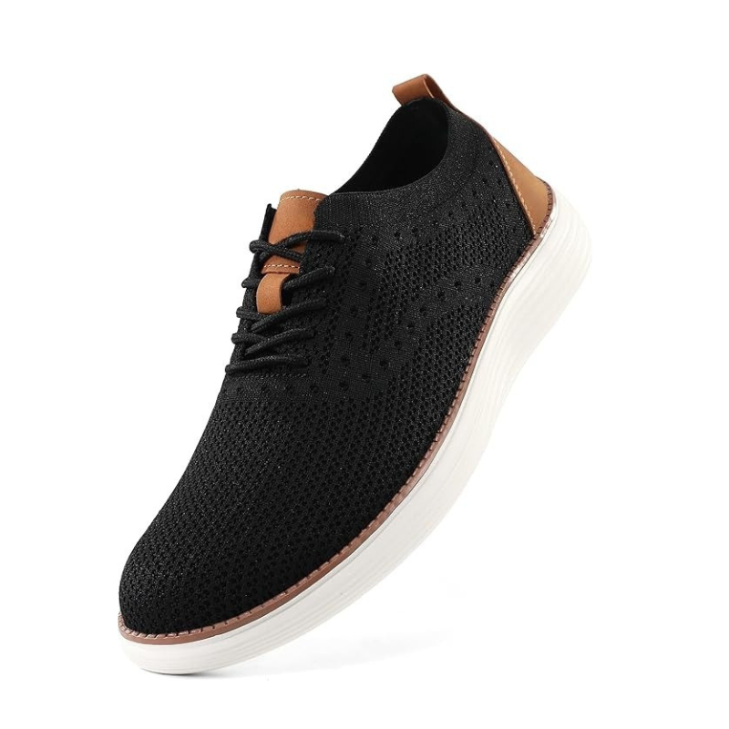 Knit Lace Up Sneakers With Cushioned EVA Sole