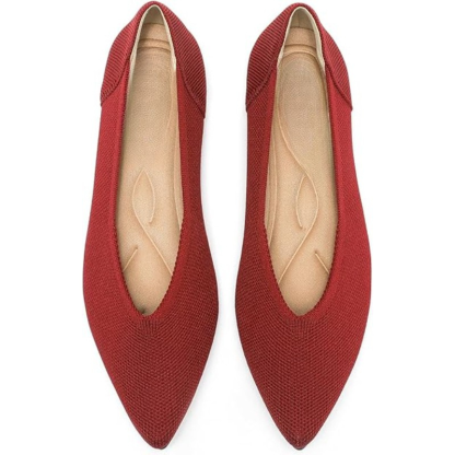Textured Knit Slip On Flats With Memory Foam Insole