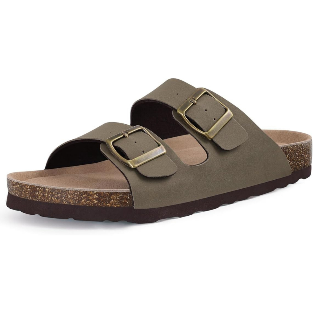 Cork Foot bed Arch Support Slide Sandal With Adjustable Buckle for Men And Women