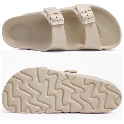 Women Lightweight Foam Slides Sandals with Adjustable Buckle