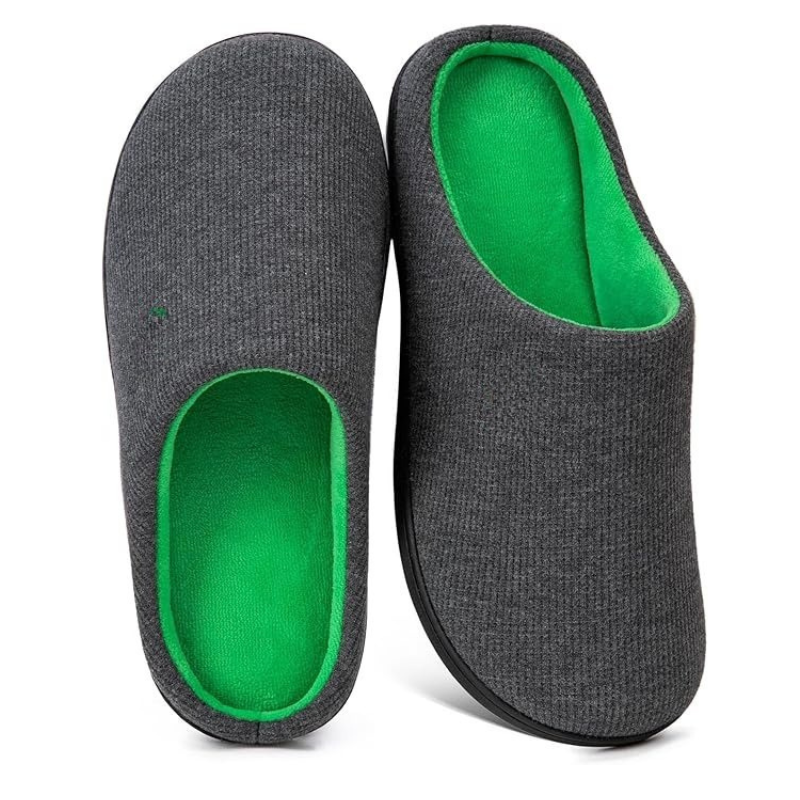 Memory Foam House Slippers With Non Slip Rubber Sole