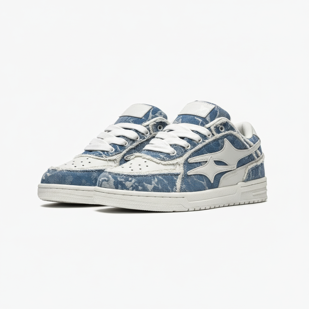 Street Style Chunky Denim Sneakers For Women