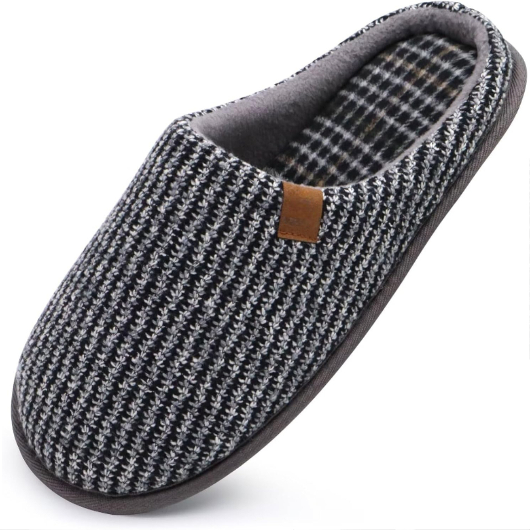 Men’s Memory Foam Slippers Warm Slip On Indoor Outdoor Shoes