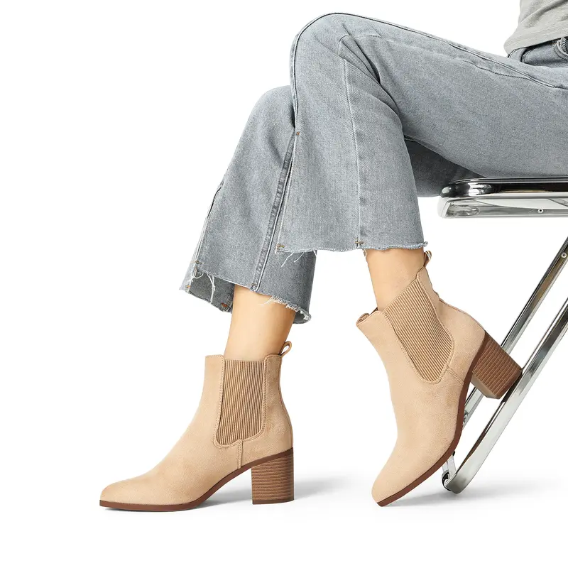 Dream Pairs Women's Pointed Toe Chelsea Ankle Boots