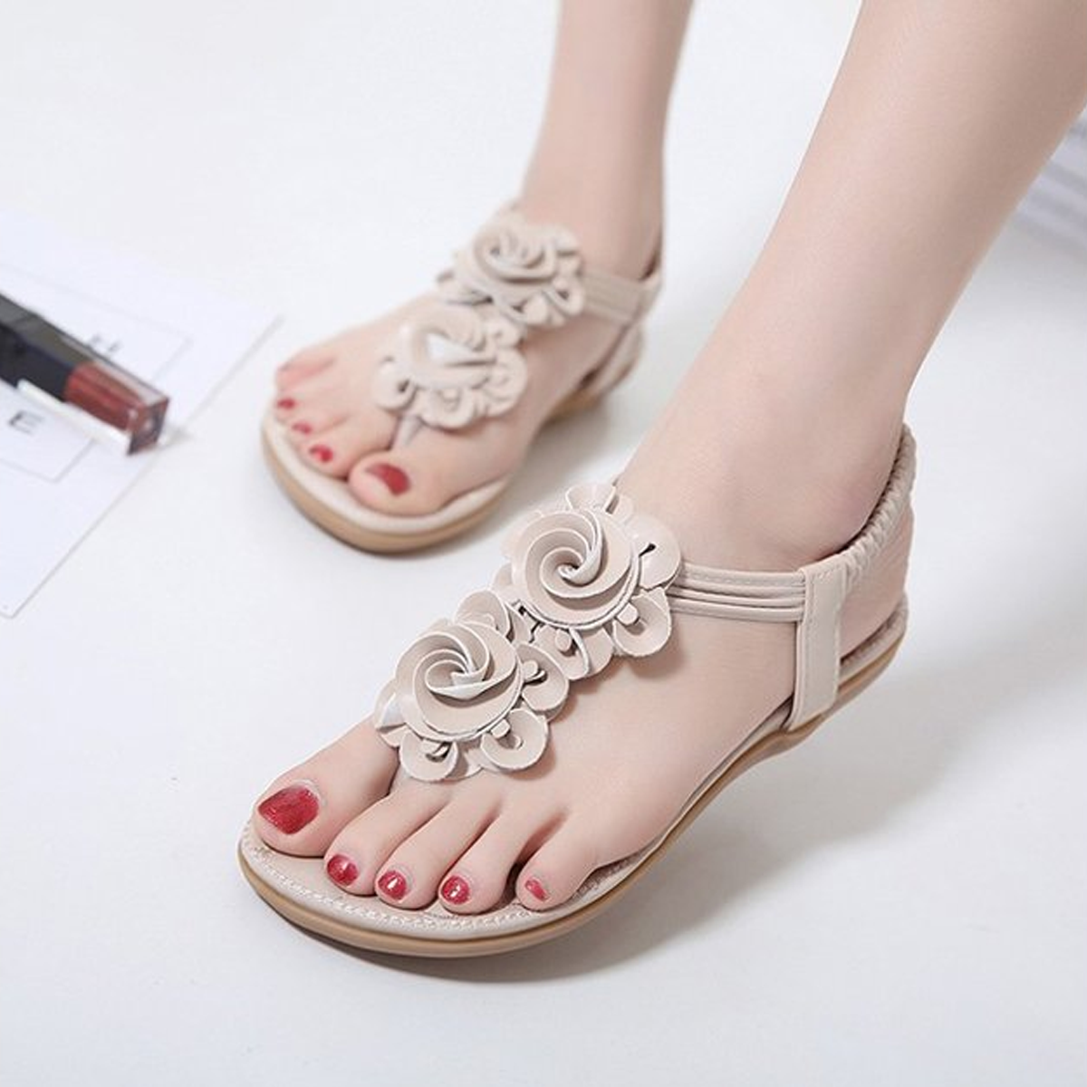 Flower Casual Beach Female Flat Sandals-My Comfy Sandal