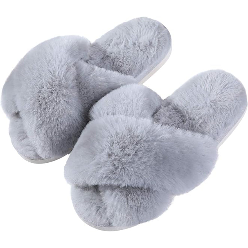 Fuzzy Foam Slippers With EVA Sole-My Comfy Sandal