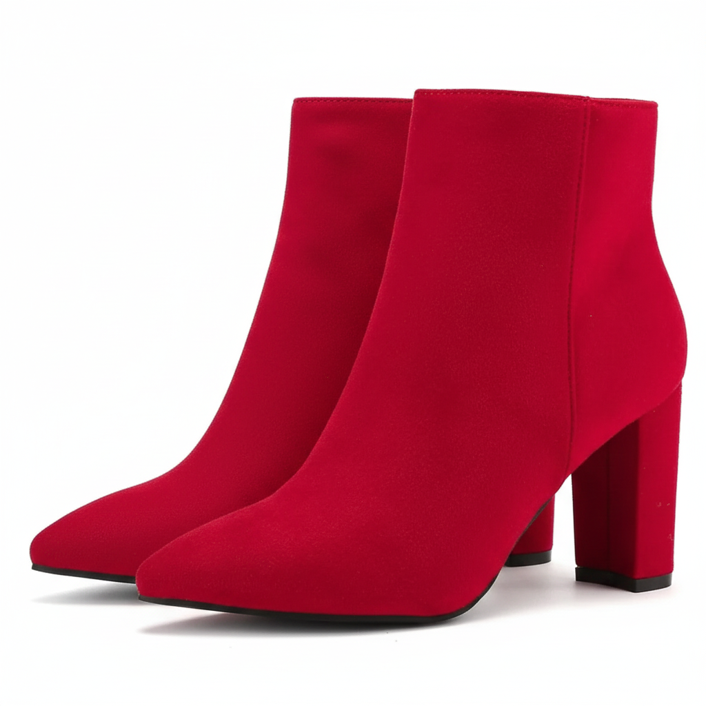 Pointed Pattern Block Style Boots