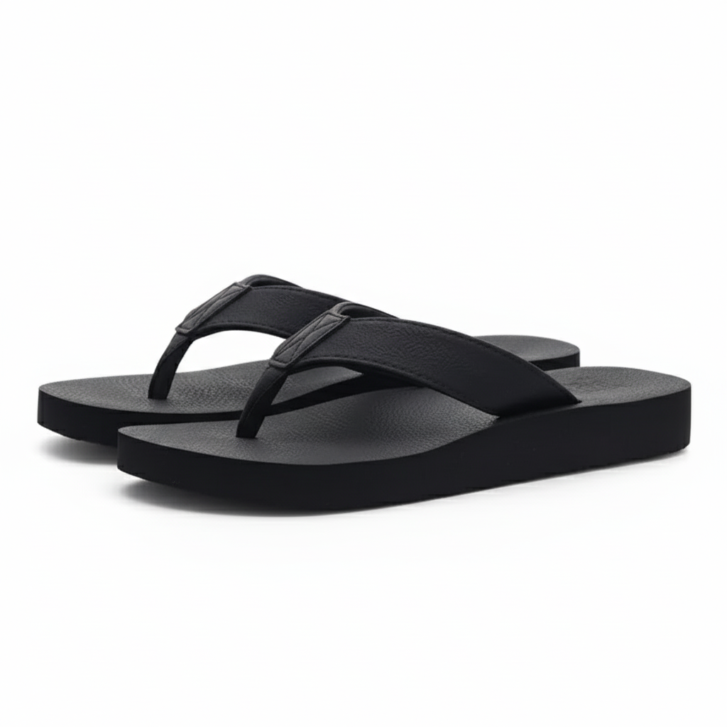 Leather Slip On Sandals With Supportive Arch And Cushioned Sole