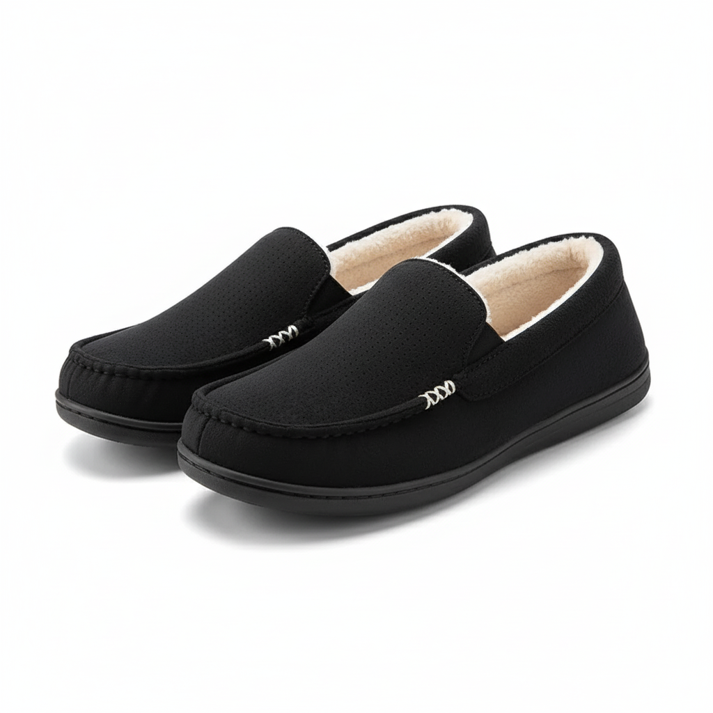 Men Suede Memory Foam Moccasin Slippers