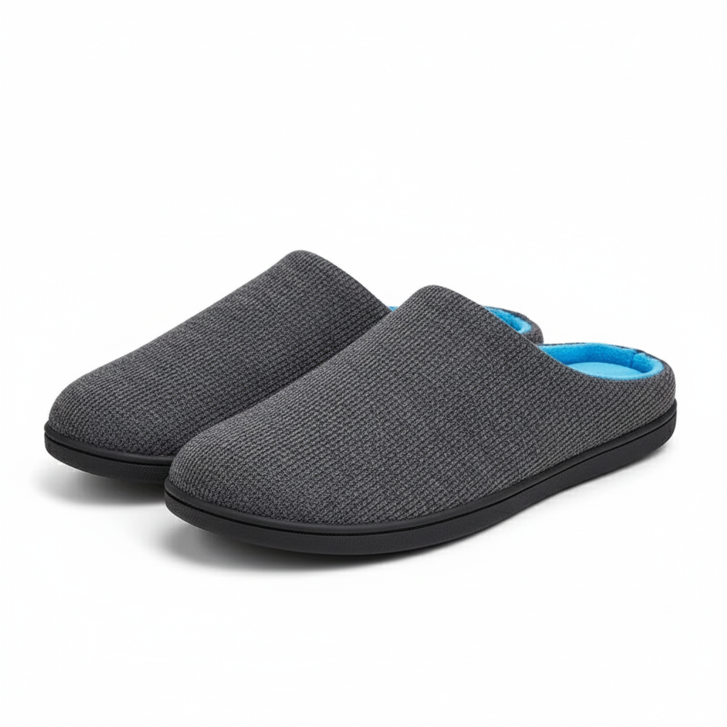 Memory Foam House Slippers With Non Slip Rubber Sole