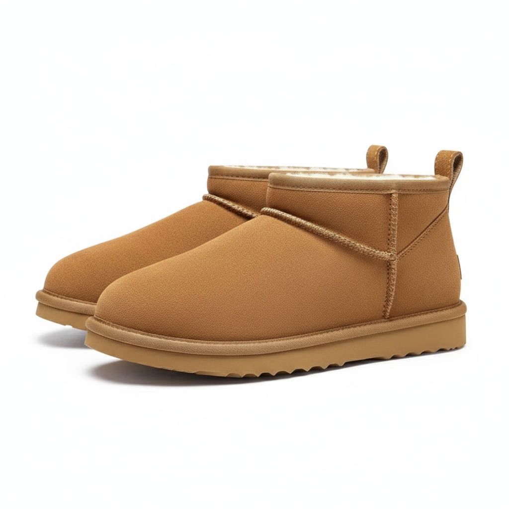 Sleek Fuzzy Plush Winter Mini Boots